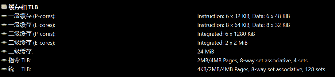CPU Cache Info